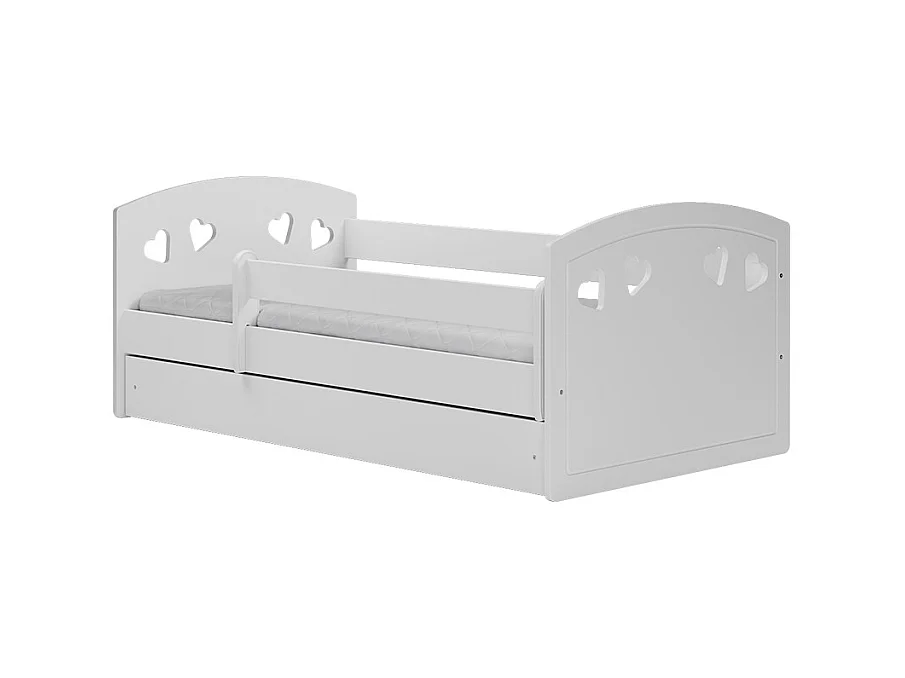 Lit 80x160 sommier et tiroir inclus Julia - Blanc