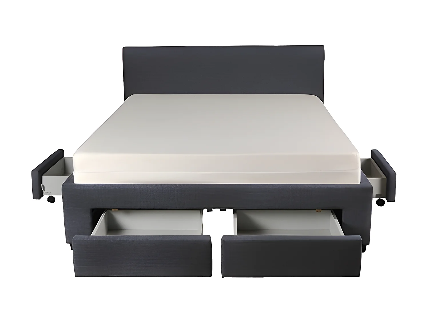 Lit LUGANO 160x200 + 1 sommier + 4 tiroirs / Gris foncé