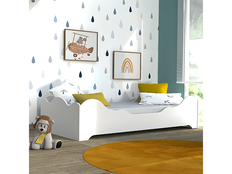 Lit FLOCON 90x190 cm + sommier /Blanc