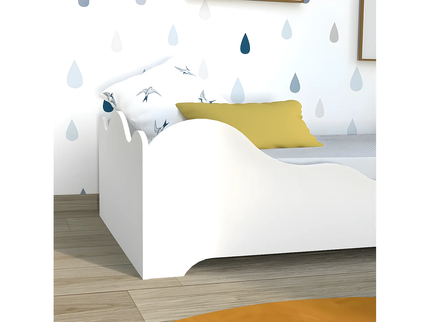 Lit FLOCON 90x190 cm + sommier /Blanc