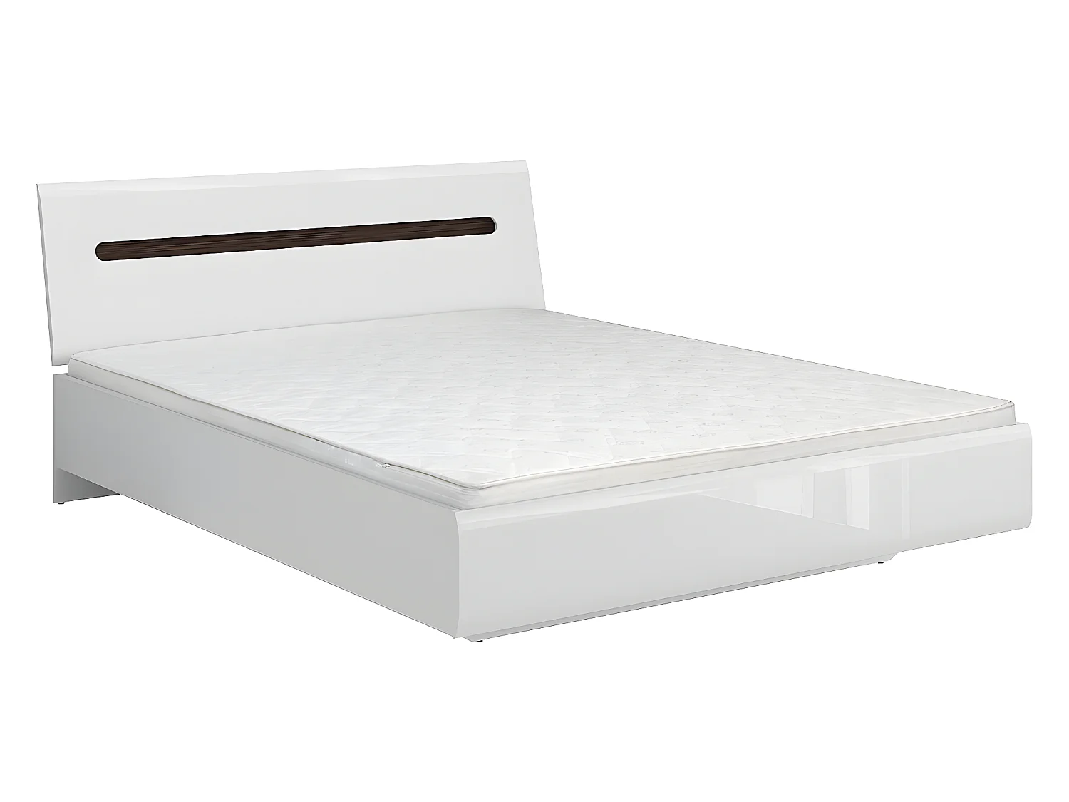 Bed Darrel 160x200 Wit laqué en hout