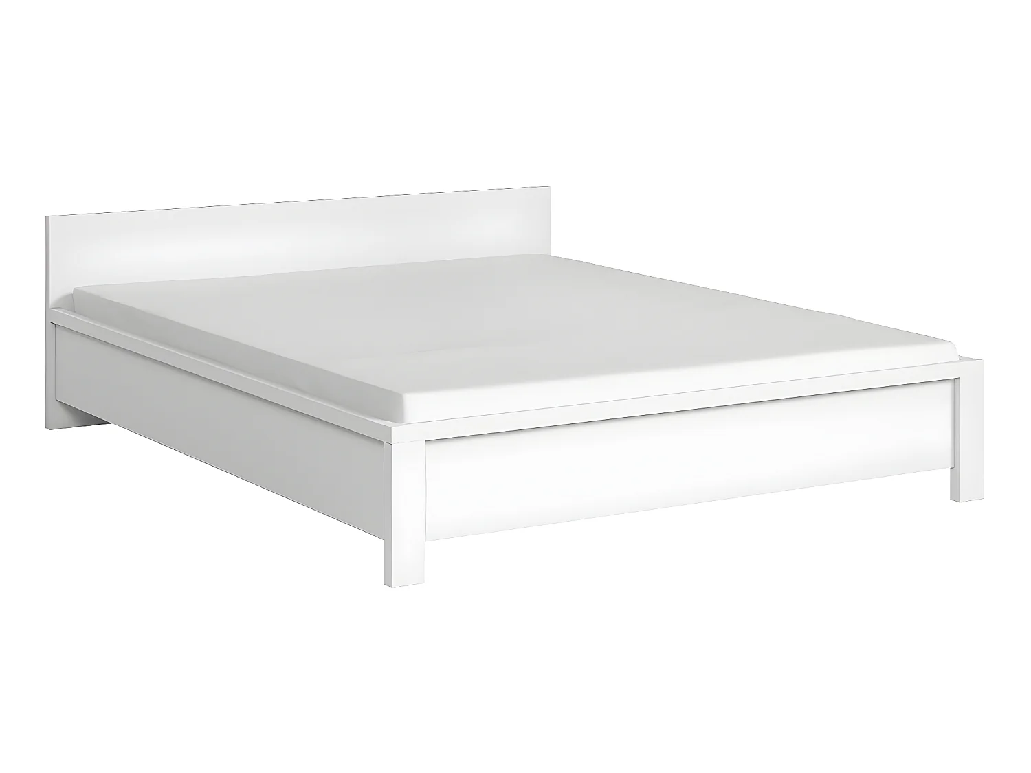 Cama de casal Soren branco mate 160x200