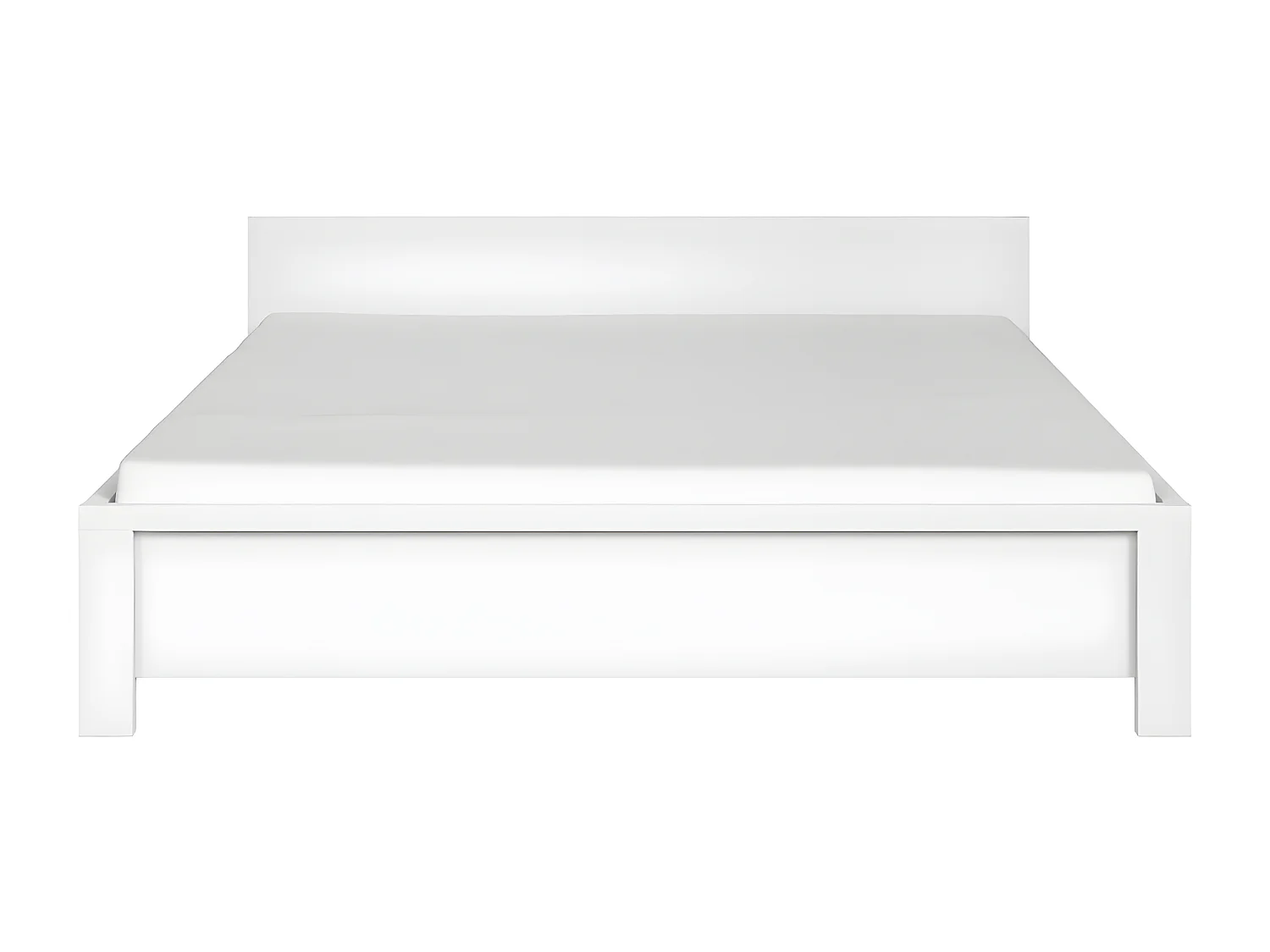 Cama de casal Soren branco mate 160x200