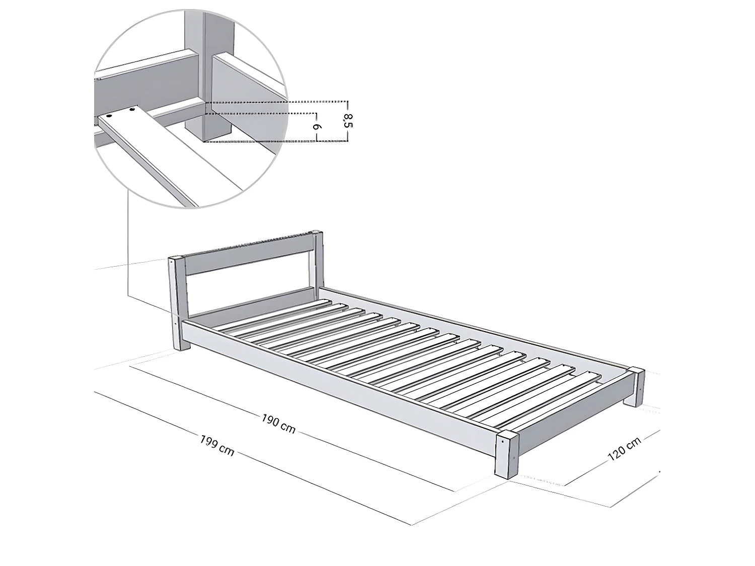Lit enfant 120x190 Dreamy - Bois