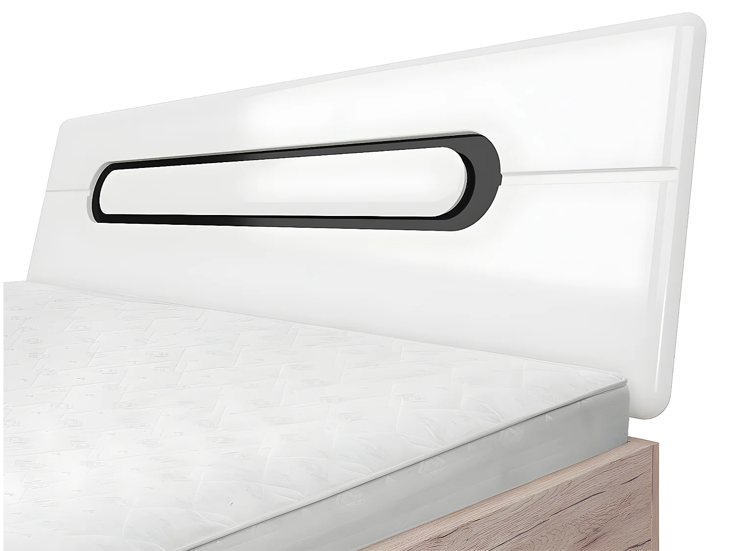 Lit 160x200 Bruno Blanc et Noir laqué