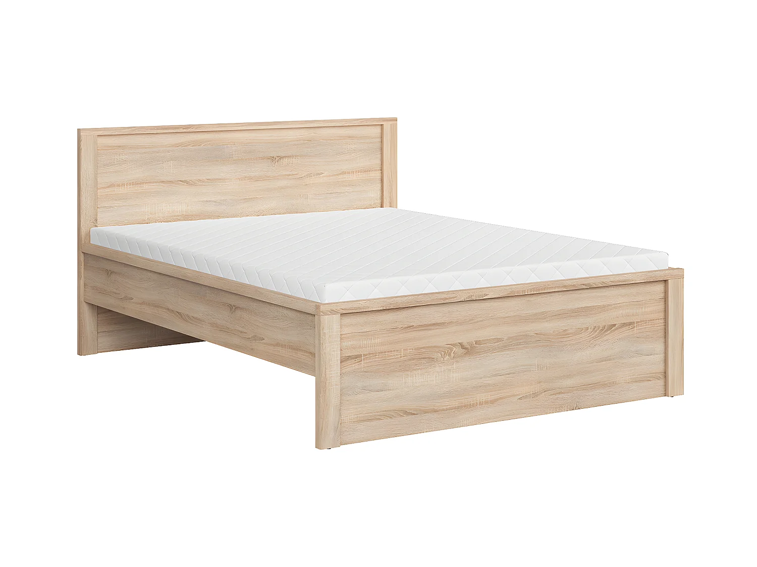 Lit 160x200 tête de lit haut Soren Bois