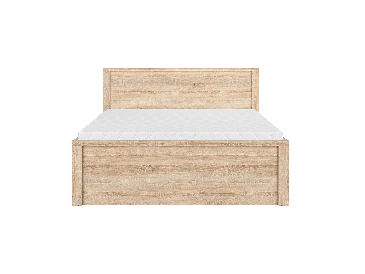 Lit 160x200 tête de lit haut Soren Bois