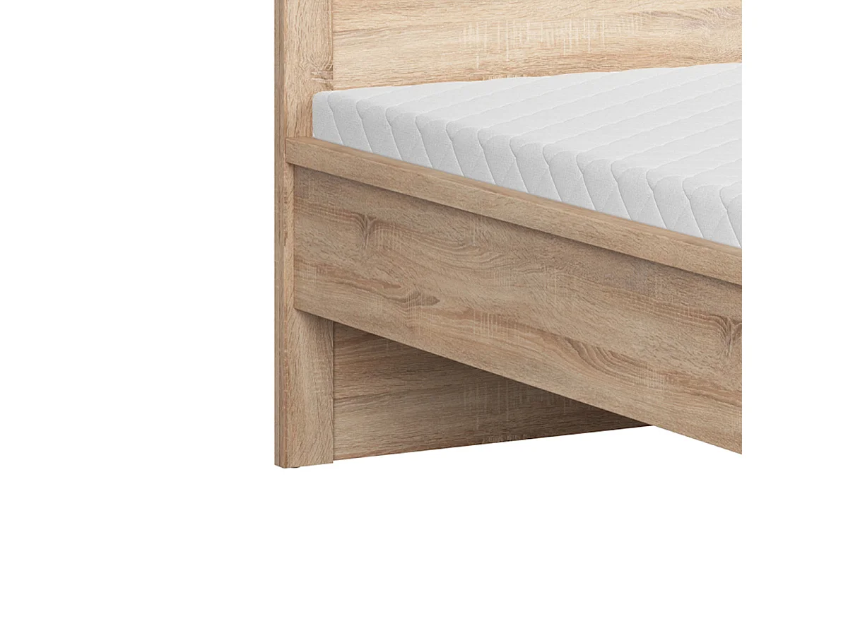 Lit 160x200 tête de lit haut Soren Bois