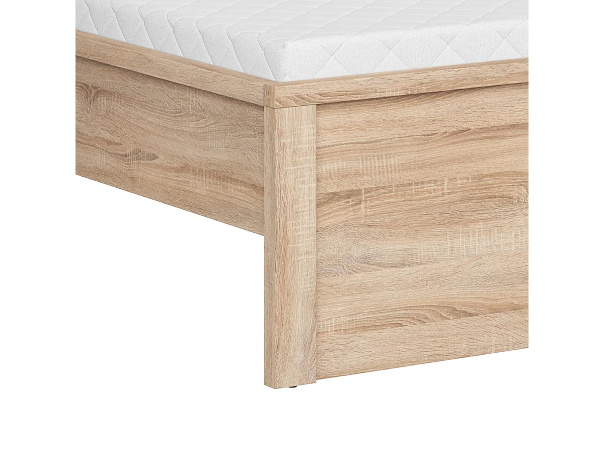 Lit 160x200 tête de lit haut Soren Bois