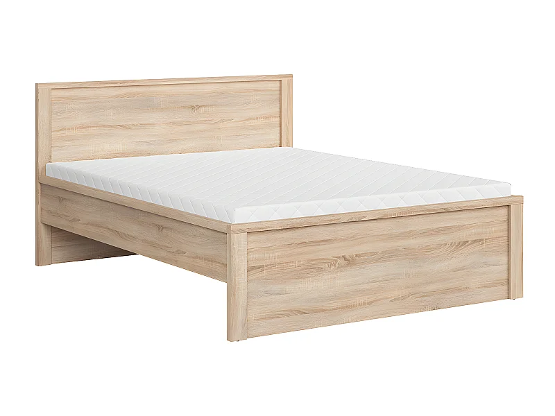 Lit 160x200 tête de lit haut Soren Bois