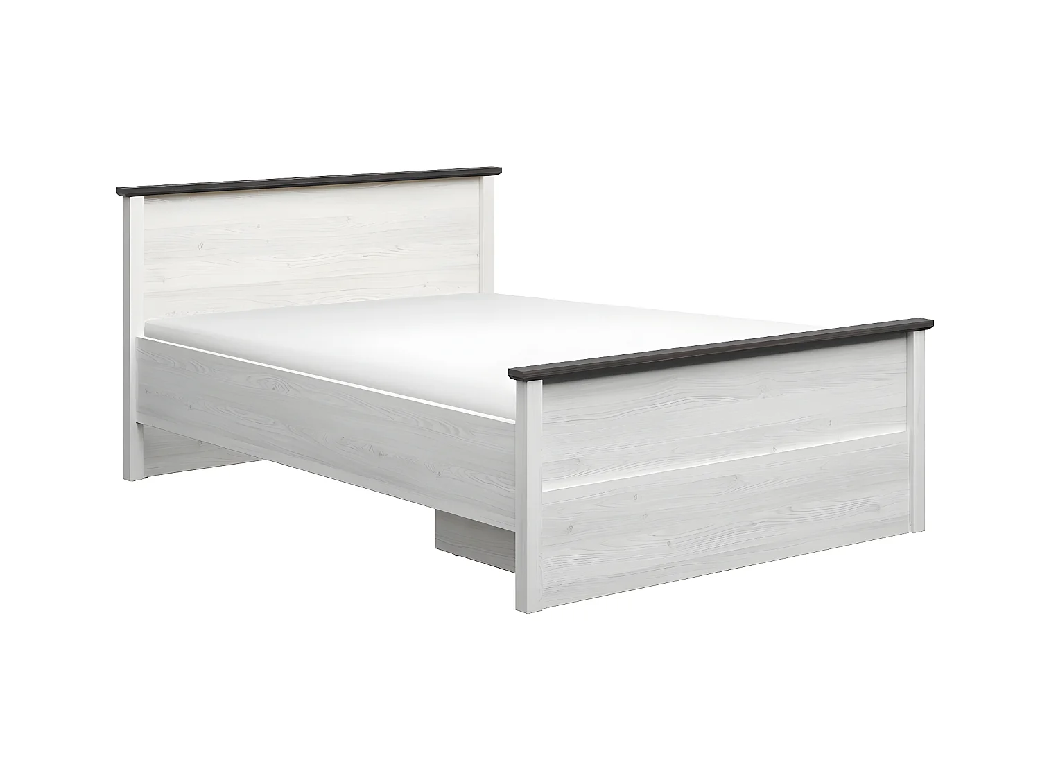 Lit 140x200 Duck Blanc et Bois foncé