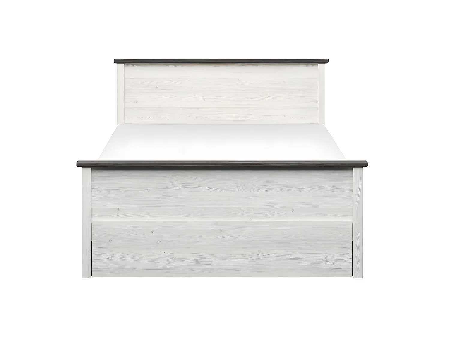 Lit 140x200 Duck Blanc et Bois foncé