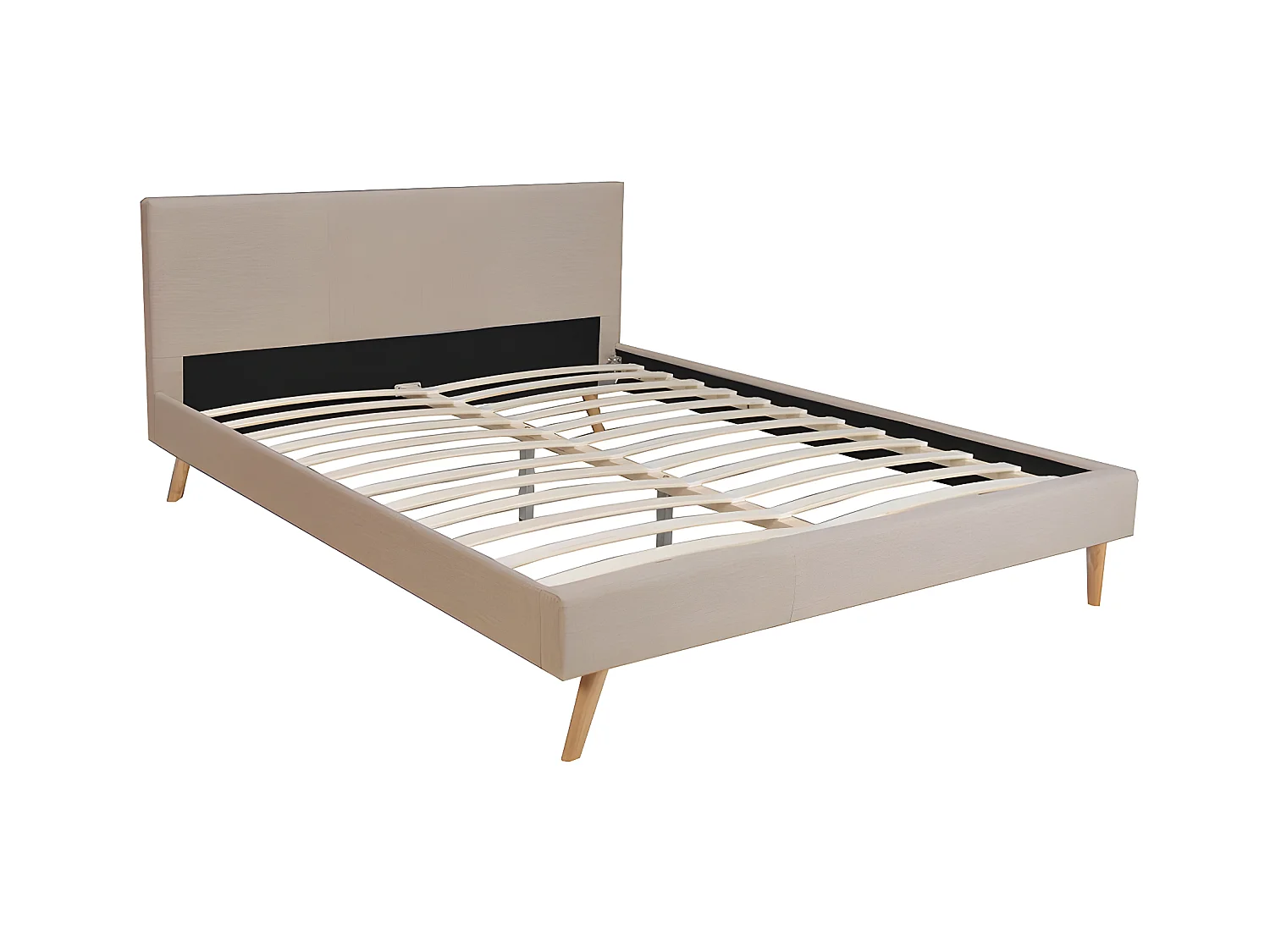 Lit FJORD 180x200 + 1 sommier / Tissu Beige