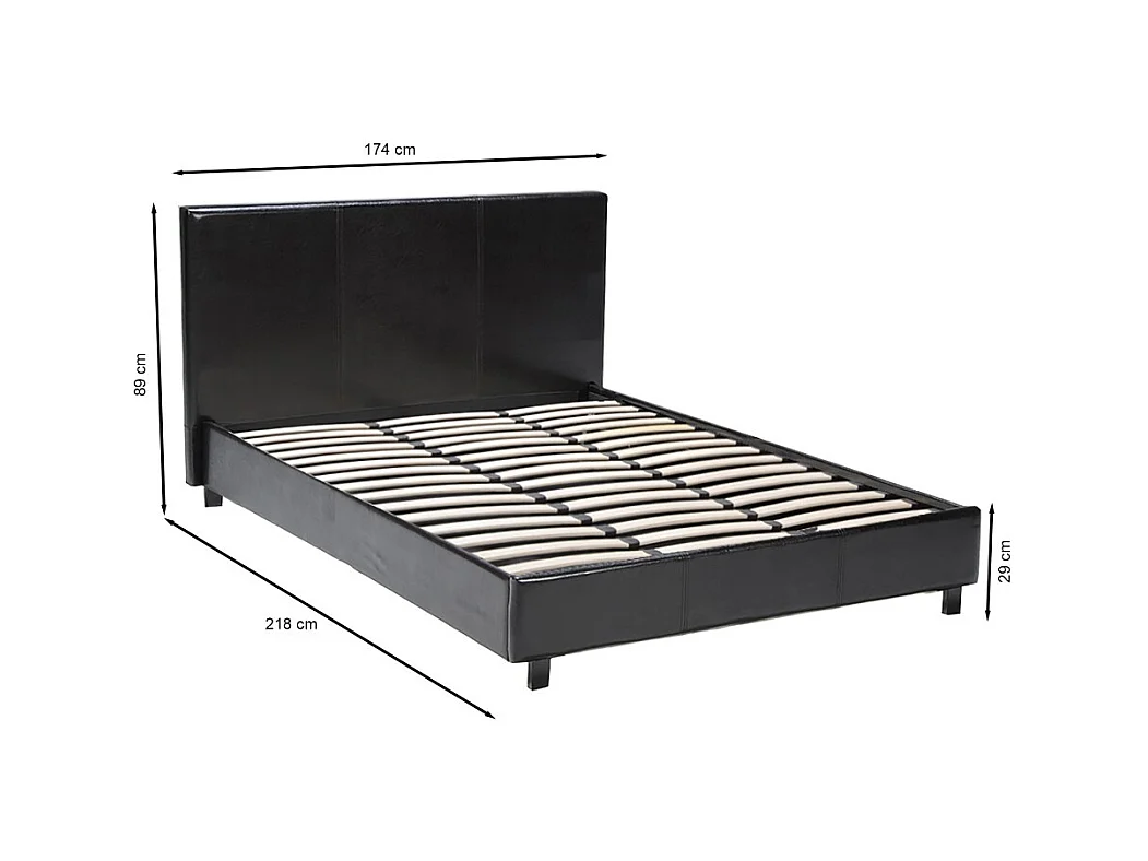 Lit ATLANTA 160x200 + 1 sommier / Noir
