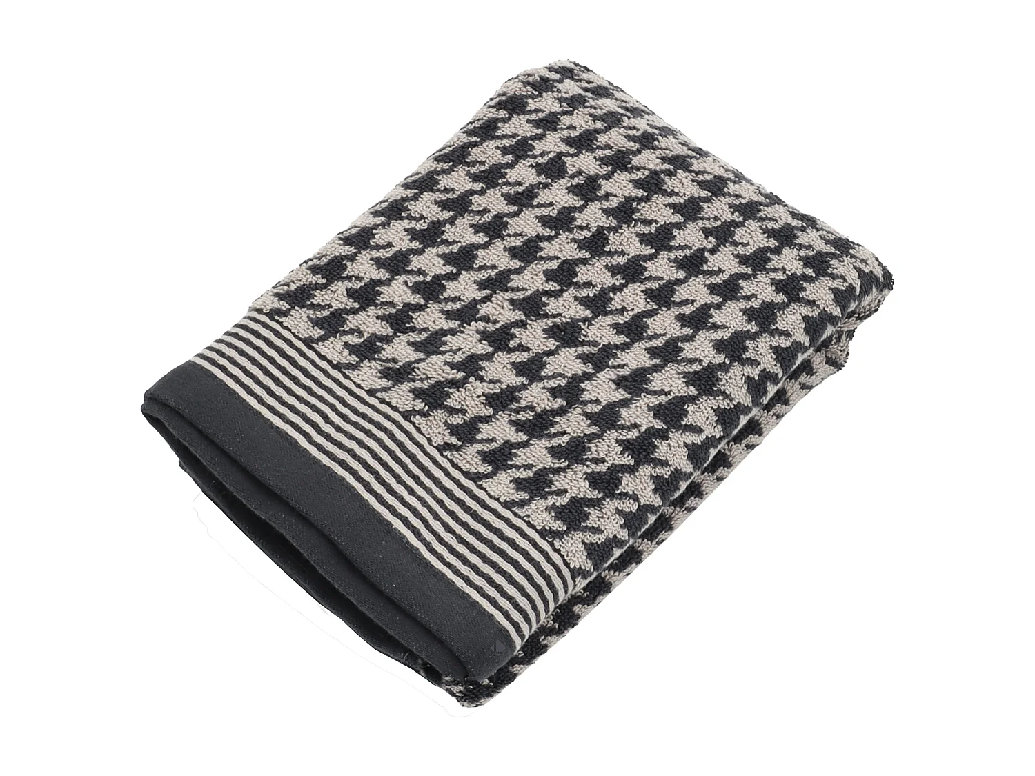 Serviette de toilette 50x100 cm PIED-DE-POULE gris