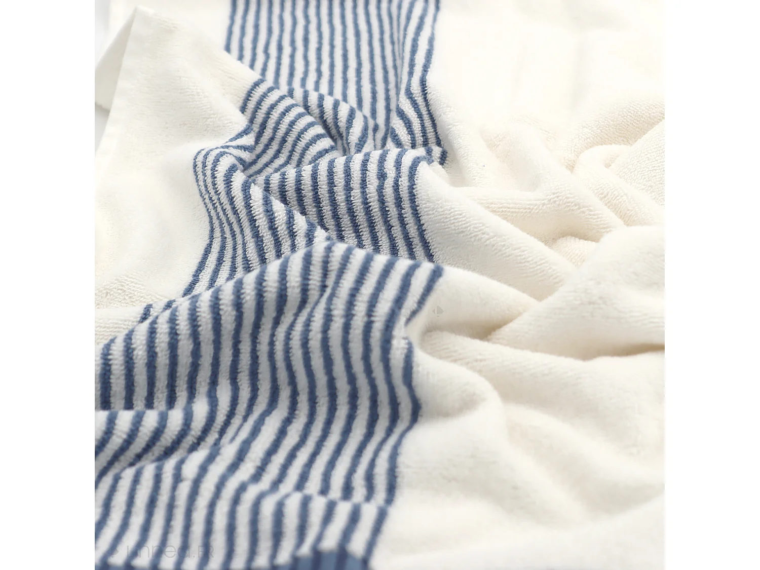 Serviette de toilette 50x100 cm coton RIBBON bleu