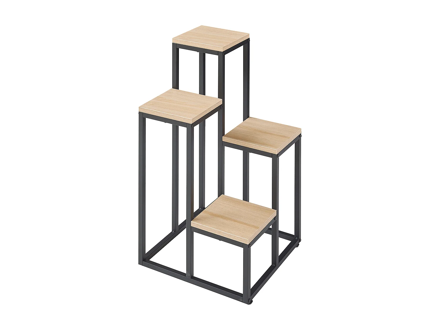 Étagère à plantes Ameland 4 niveaux noir effet bois [en.casa]