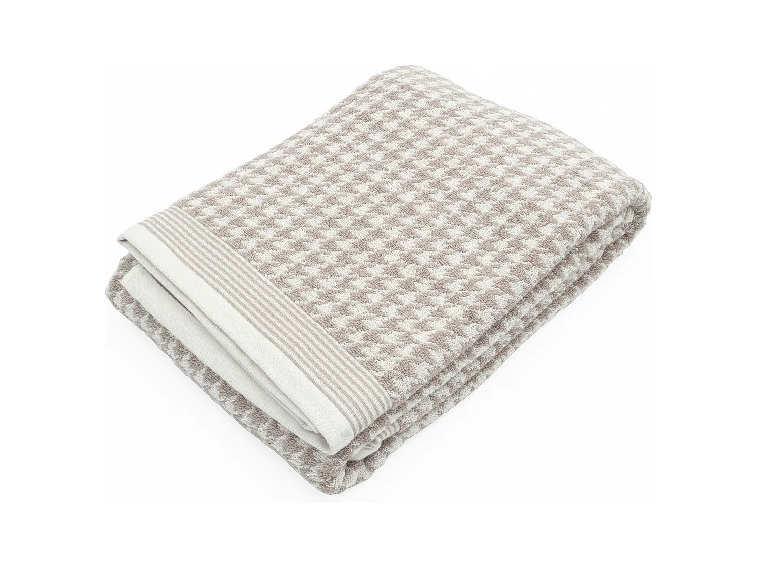 Drap de bain 100x150 cm PIED-DE-POULE beige