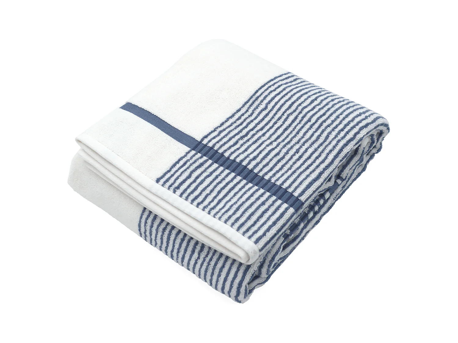 Drap de bain 100x150 cm coton RIBBON bleu