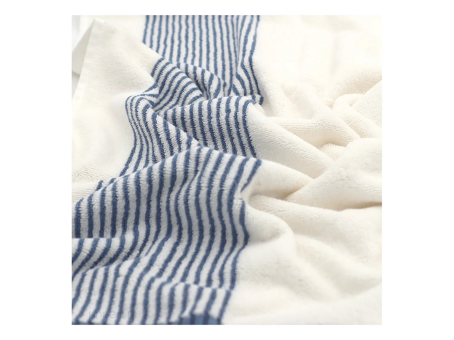 Drap de bain 100x150 cm coton RIBBON bleu