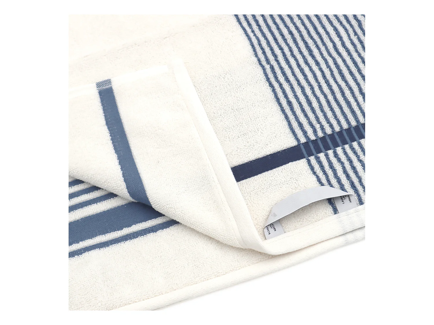 Drap de bain 100x150 cm coton RIBBON bleu