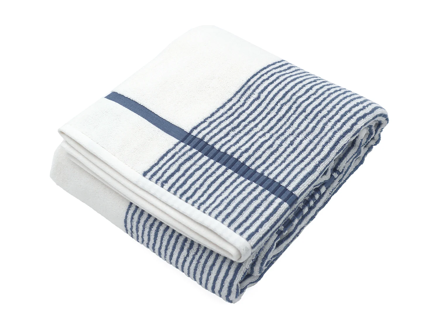 Drap de bain 100x150 cm coton RIBBON bleu