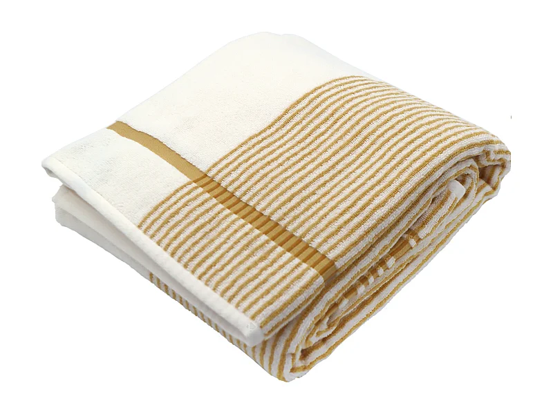 Drap de bain 100x150 cm coton RIBBON jaune