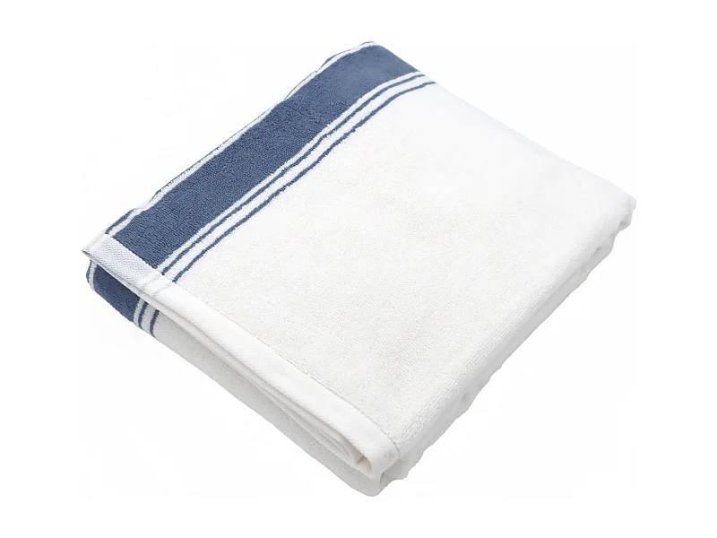 Drap de bain 100x150 cm coton RIBBON II bleu