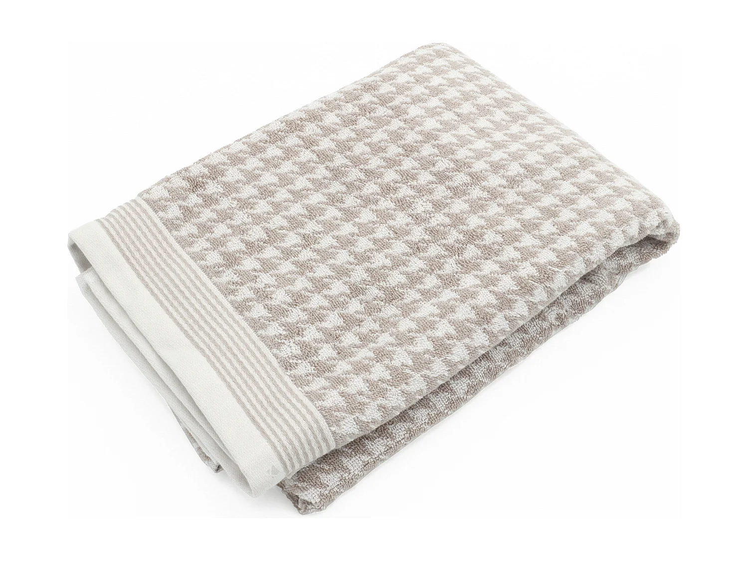 Drap de douche 70x140 cm PIED-DE-POULE beige