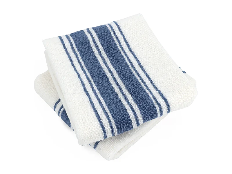 Lot de 2 serviettes invité 33x50 cm coton RIBBON II bleu