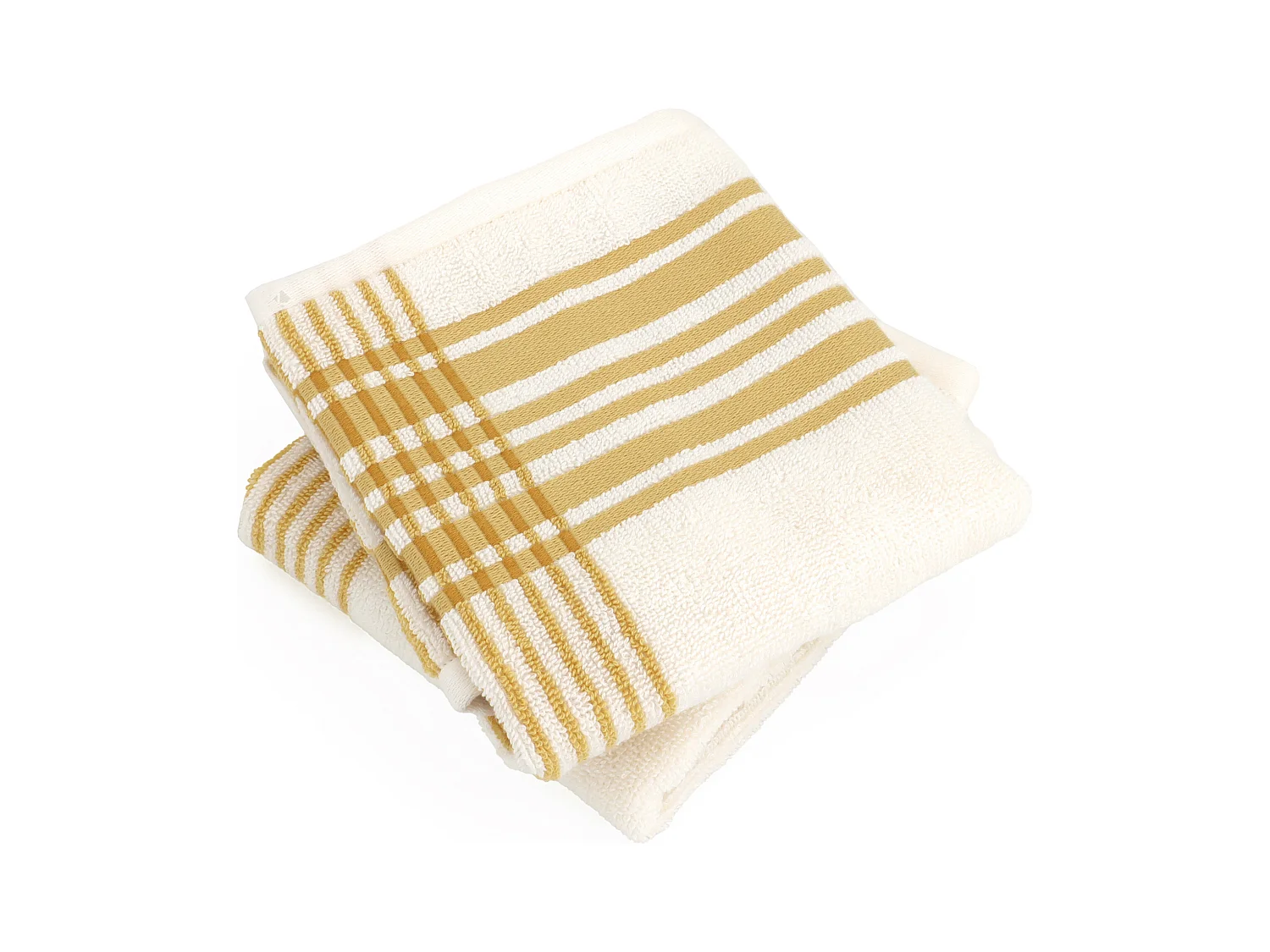 Lot de 2 serviettes invité 33x50 cm coton RIBBON jaune