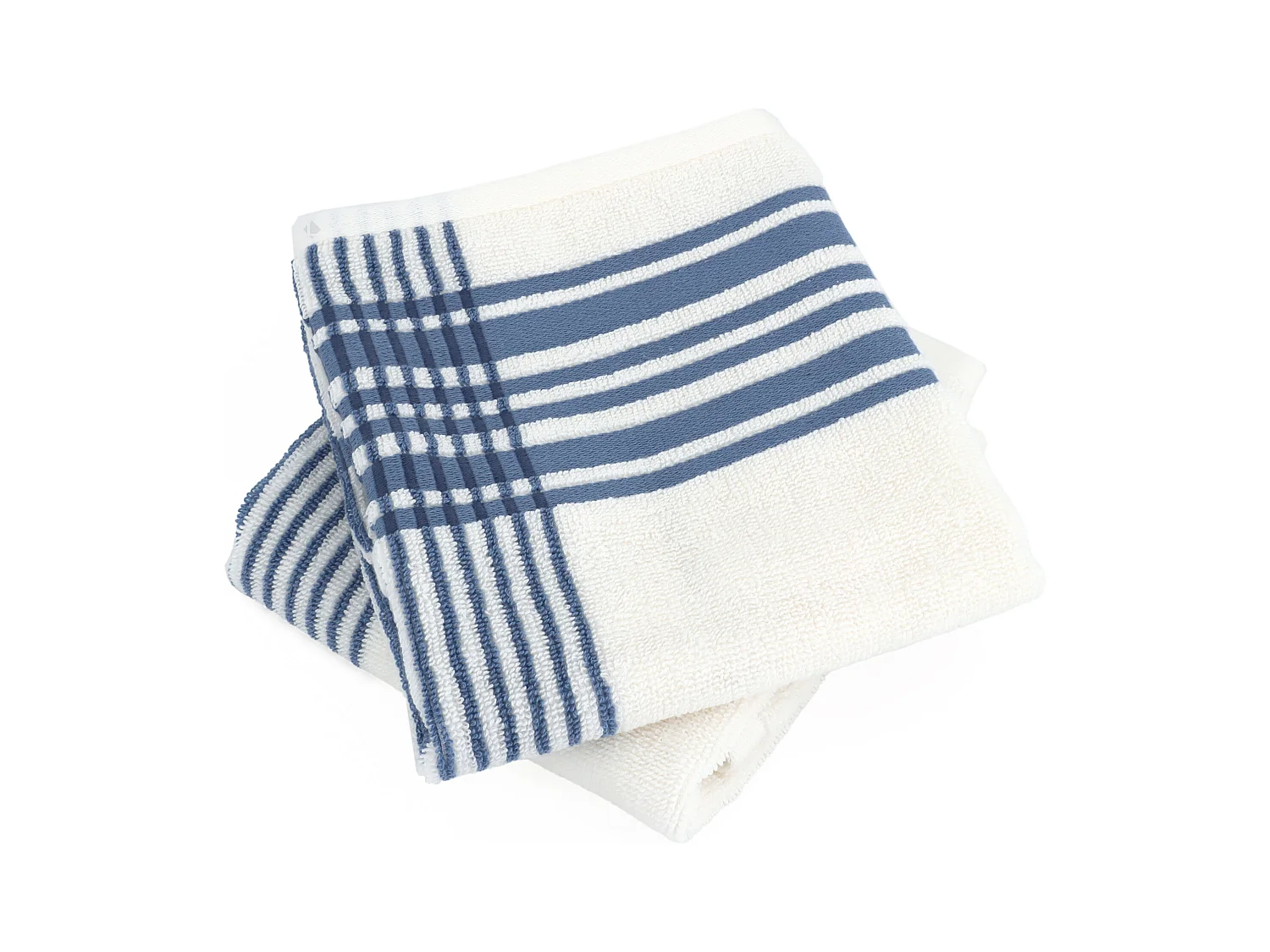 Lot de 2 serviettes invité 33x50 cm coton RIBBON bleu