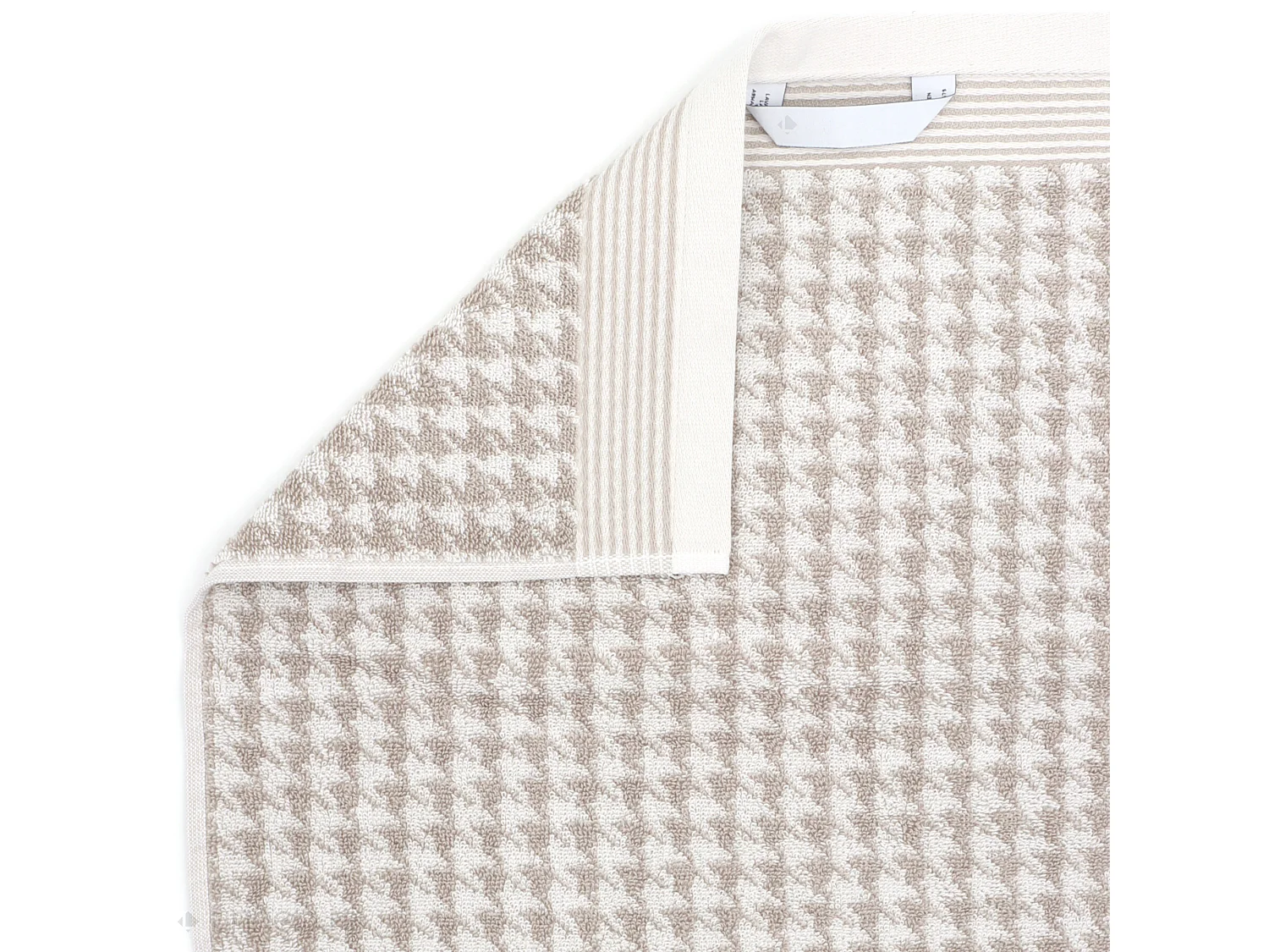 Lot de 2 serviettes invité 33x50 cm PIED-DE-POULE beige