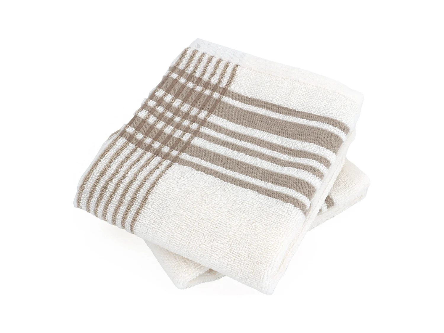 Lot de 2 serviettes invité 33x50 cm coton RIBBON beige