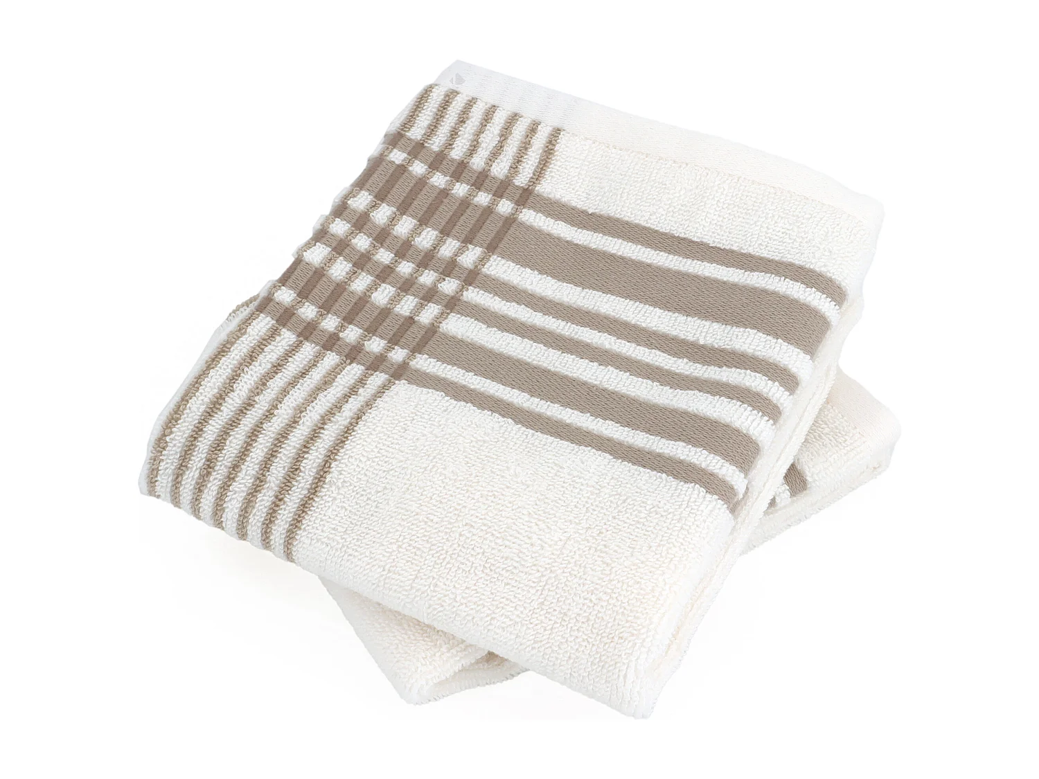 Lot de 2 serviettes invité 33x50 cm coton RIBBON beige