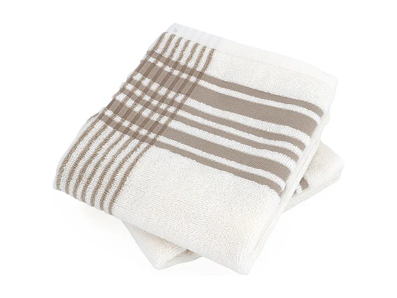 Lot de 2 serviettes invité 33x50 cm coton RIBBON beige