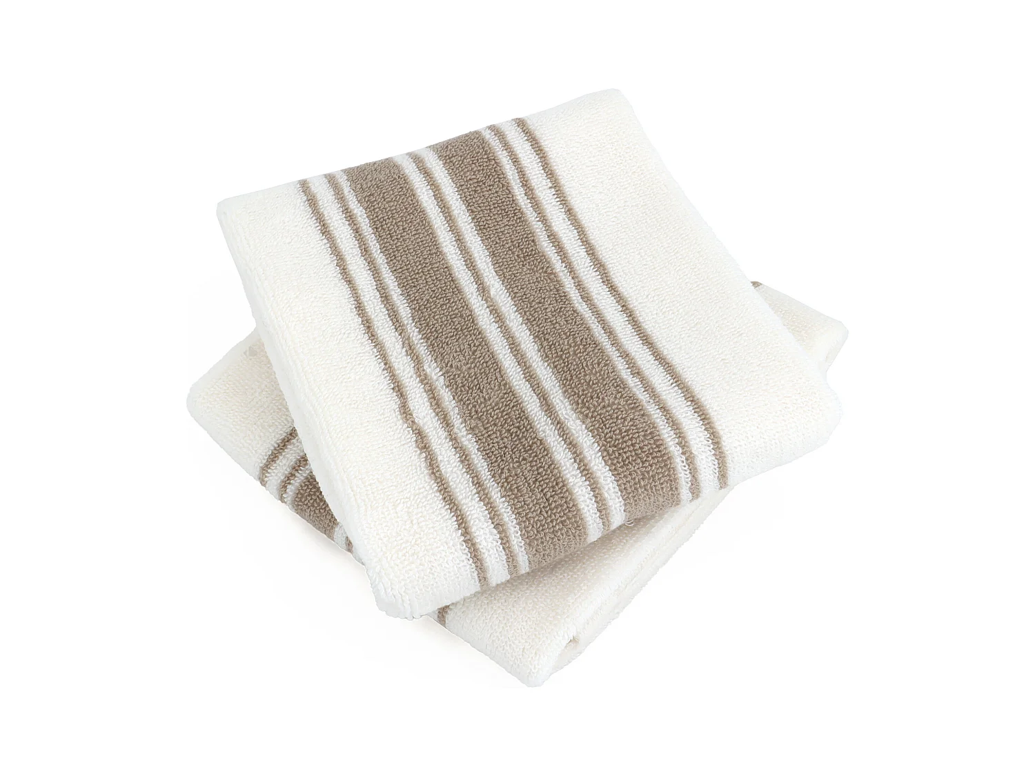 Lot de 2 serviettes invité 33x50 cm coton RIBBON II beige