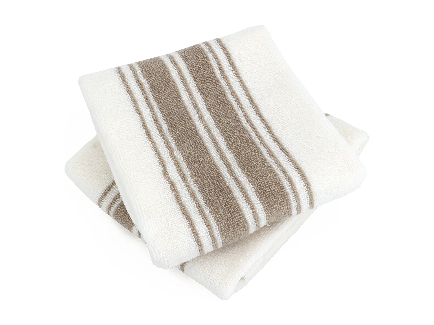 Lot de 2 serviettes invité 33x50 cm coton RIBBON II beige