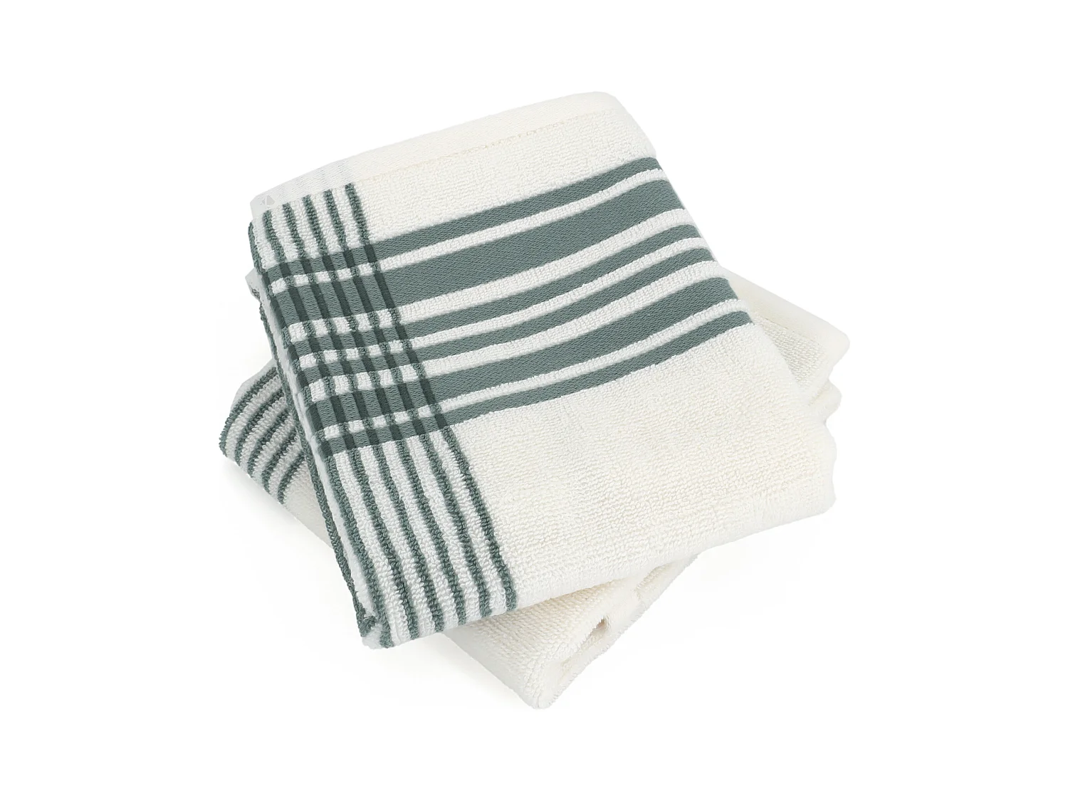 Lot de 2 serviettes invité 33x50 cm coton RIBBON vert