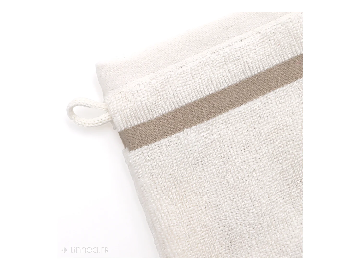 Lot de 2 gants de toilette 16x21 cm coton RIBBON beige