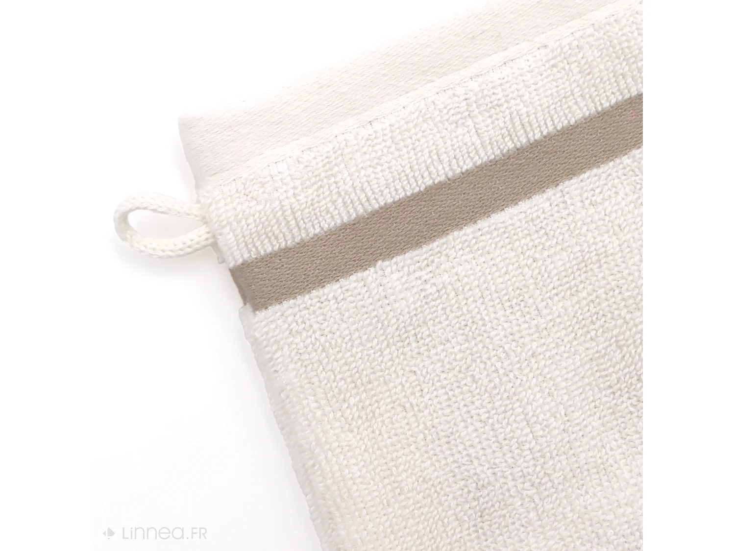 Lot de 2 gants de toilette 16x21 cm coton RIBBON beige