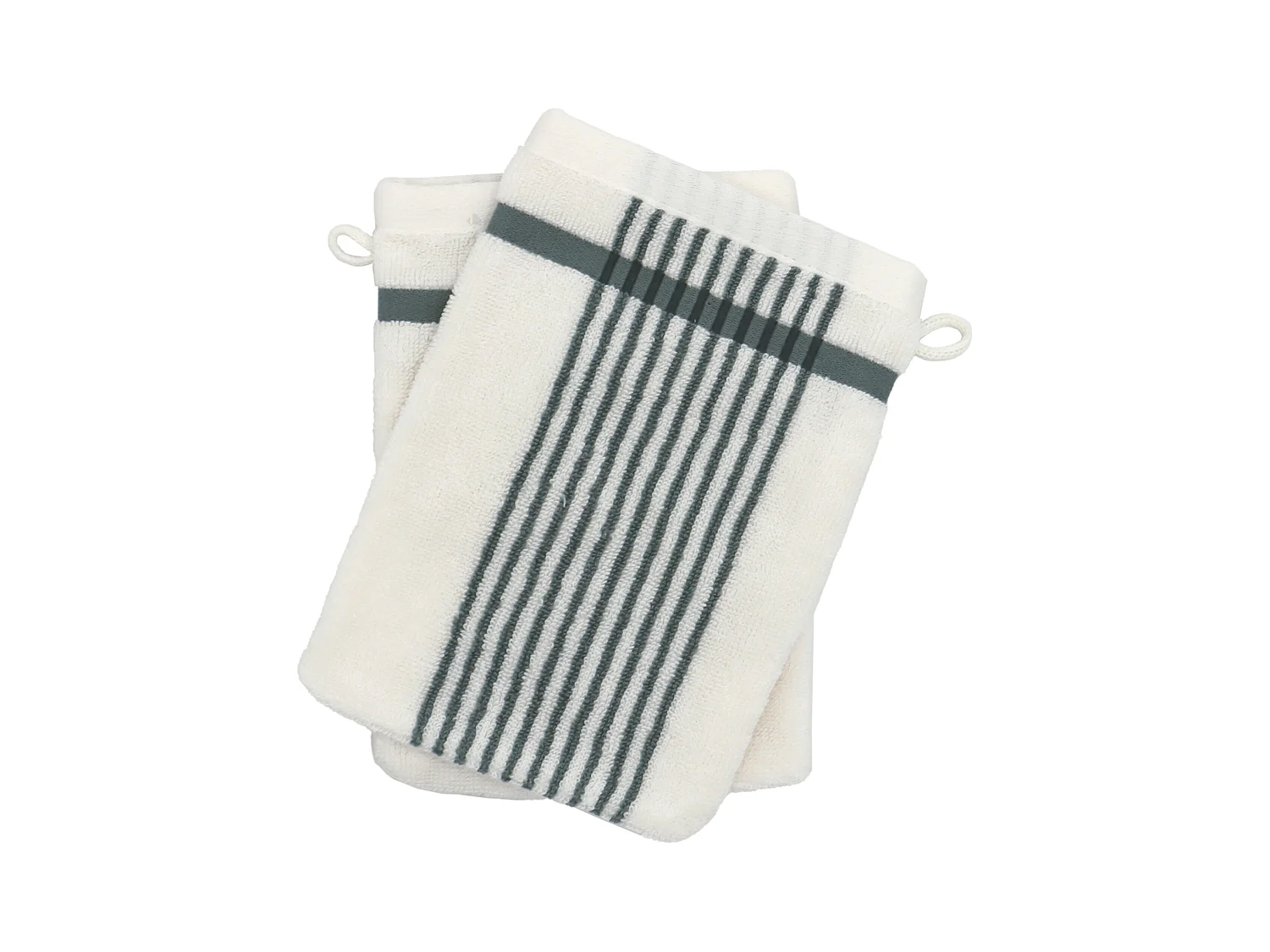 Lot de 2 gants de toilette 16x21 cm coton RIBBON vert