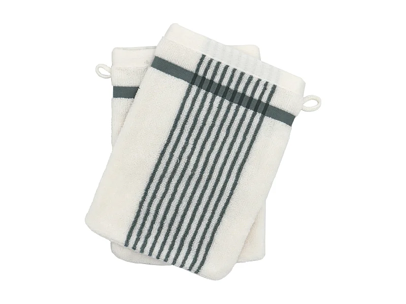 Lot de 2 gants de toilette 16x21 cm coton RIBBON vert