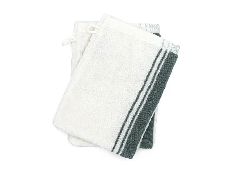 Lot de 2 gants de toilette 16x21 cm coton RIBBON II vert