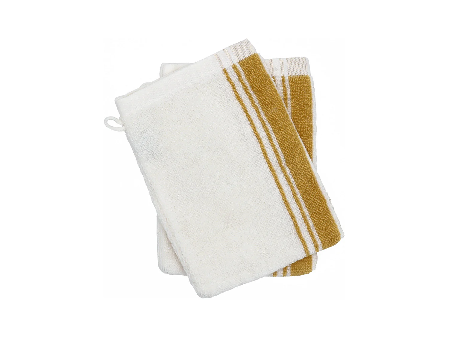 Lot de 2 gants de toilette 16x21 cm coton RIBBON II jaune