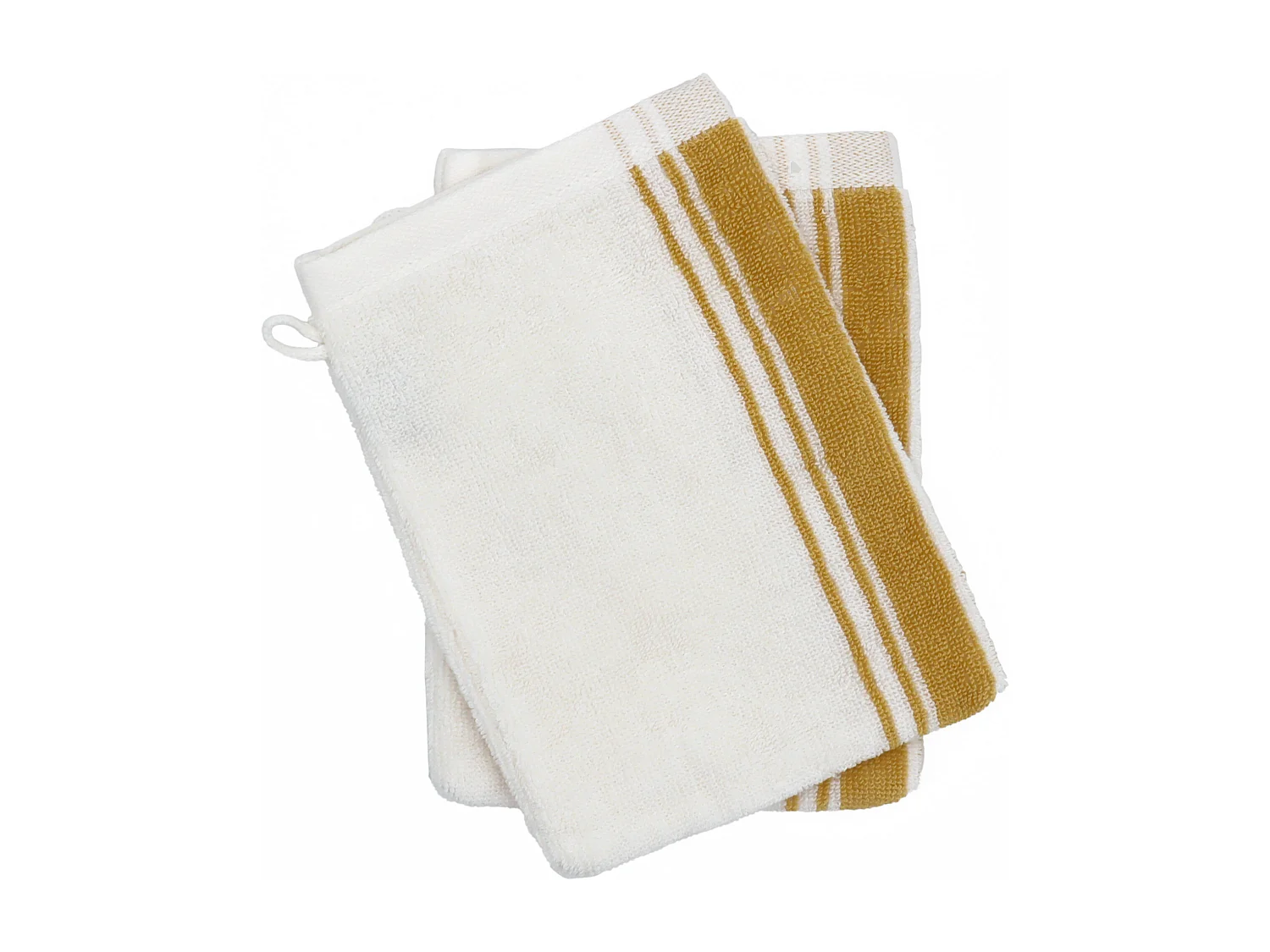 Lot de 2 gants de toilette 16x21 cm coton RIBBON II jaune