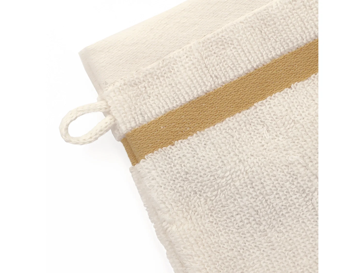 Lot de 2 gants de toilette 16x21 cm coton RIBBON jaune