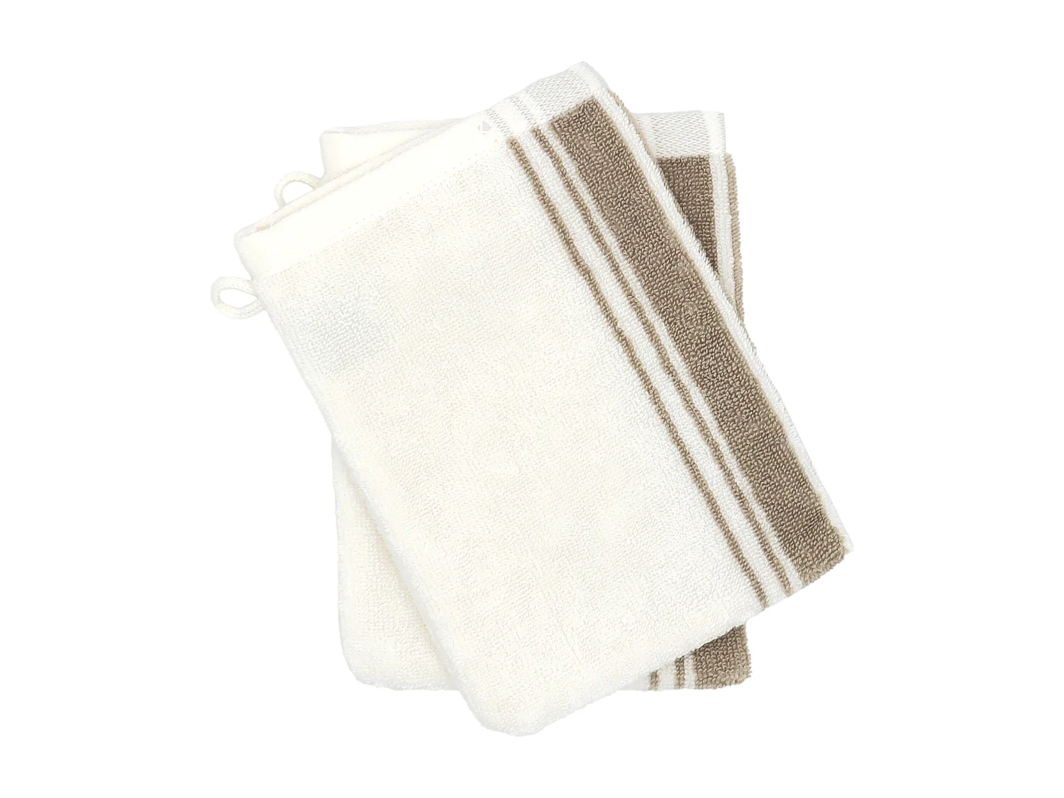 Lot de 2 gants de toilette 16x21 cm coton RIBBON II beige