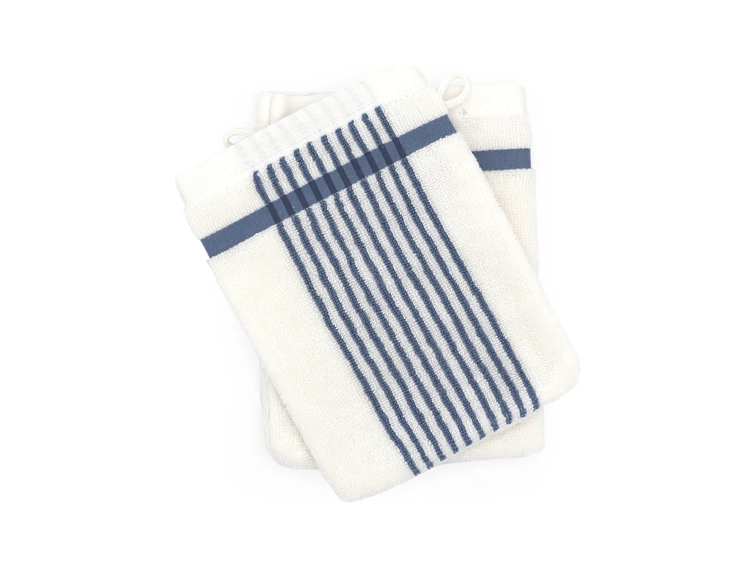 Lot de 2 gants de toilette 16x21 cm coton RIBBON bleu