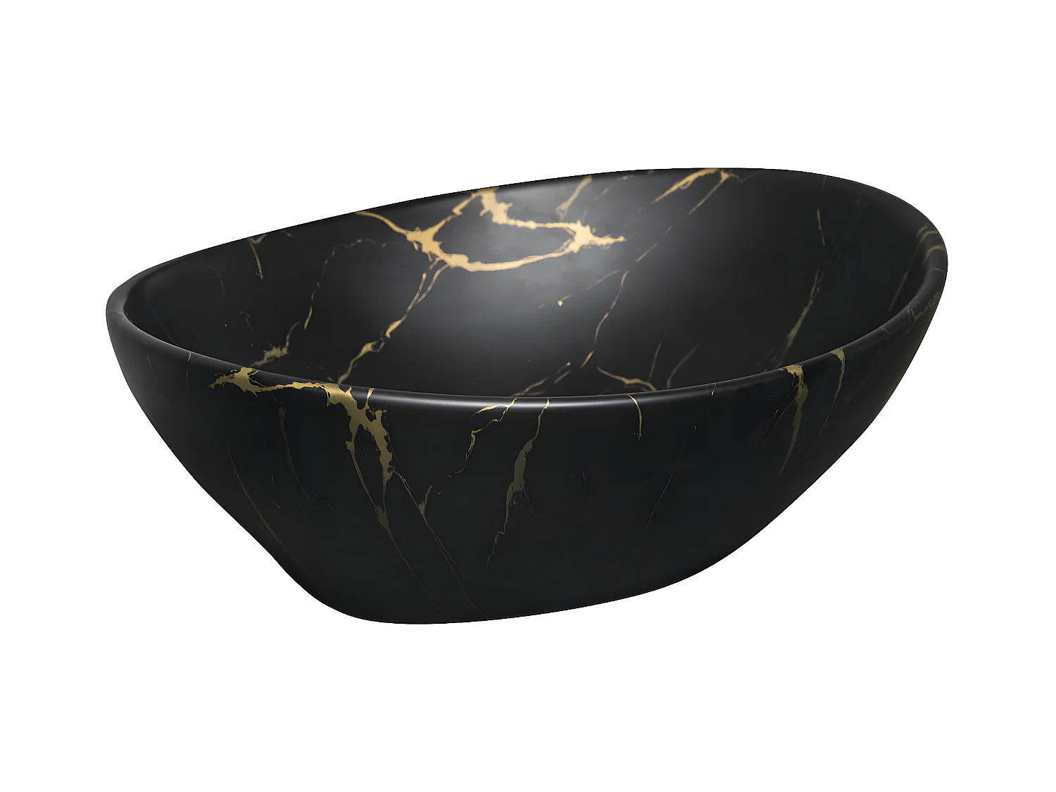 Aufsatzwaschbecken aus Keramik TANDILA in Mamoroptik